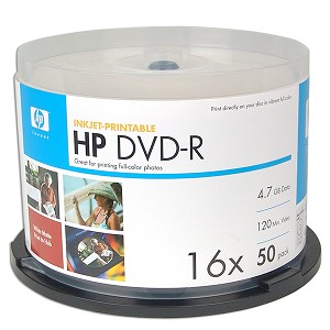 DVD-R HP 4.7 GB Media 16X imprimible (PAQ.50) | Divasa SA